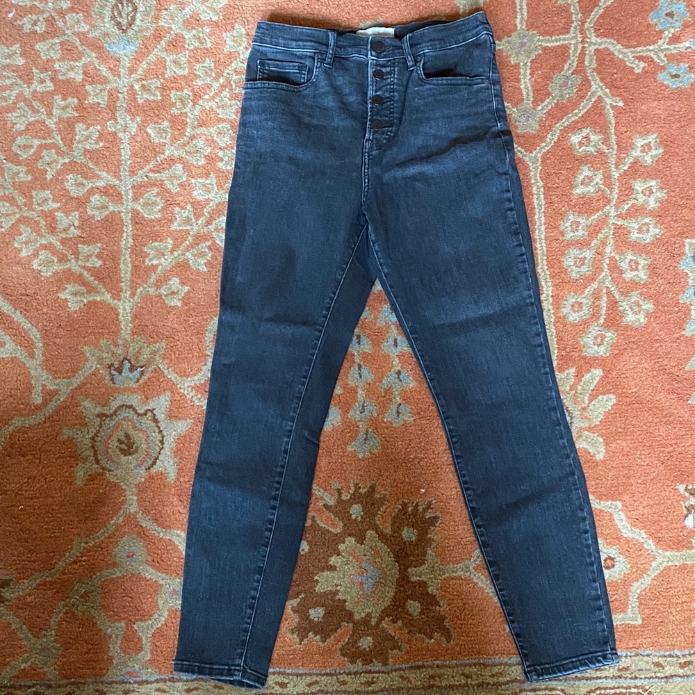 Everlane Faded Black High-Rise Skinny Jeans 30